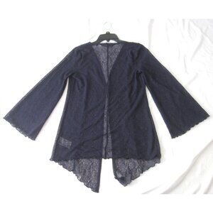 Colleen Lopez Sheer Boho Tunic Top Lace Scalloped Witchy Goth Women Sz S (WB502)